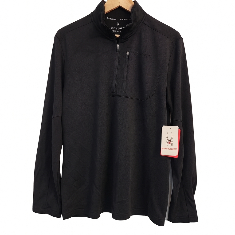 Spyder Men's Black Quarter-Zip Pullover NWT Size Large